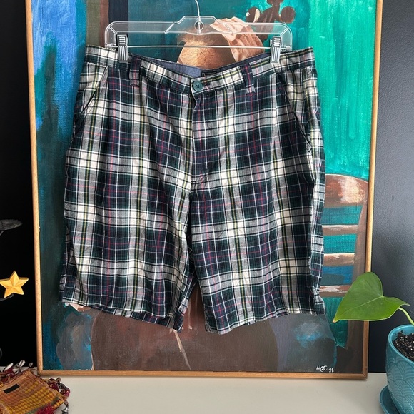 Denver Hayes Black and White Plaid Men's Shorts 36 - Picture 2 of 16